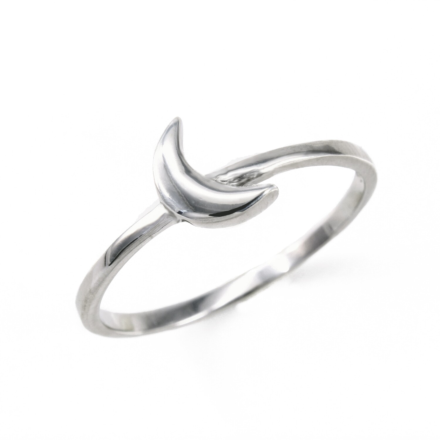 RP3184 Sterling Silver Small Crescent Moon Ring