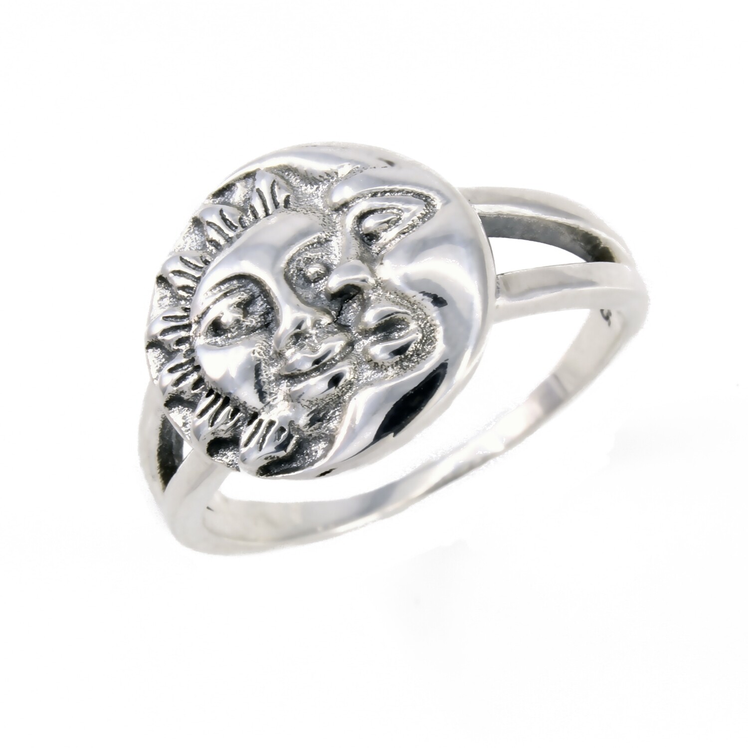 RP3724 Sterling Silver Large Sun + Moon RIng