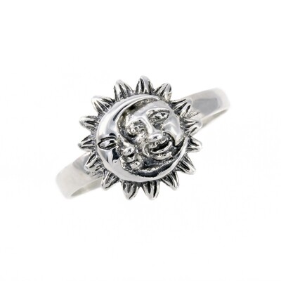 RP2374 Sterling Silver Sun + Moon Ring