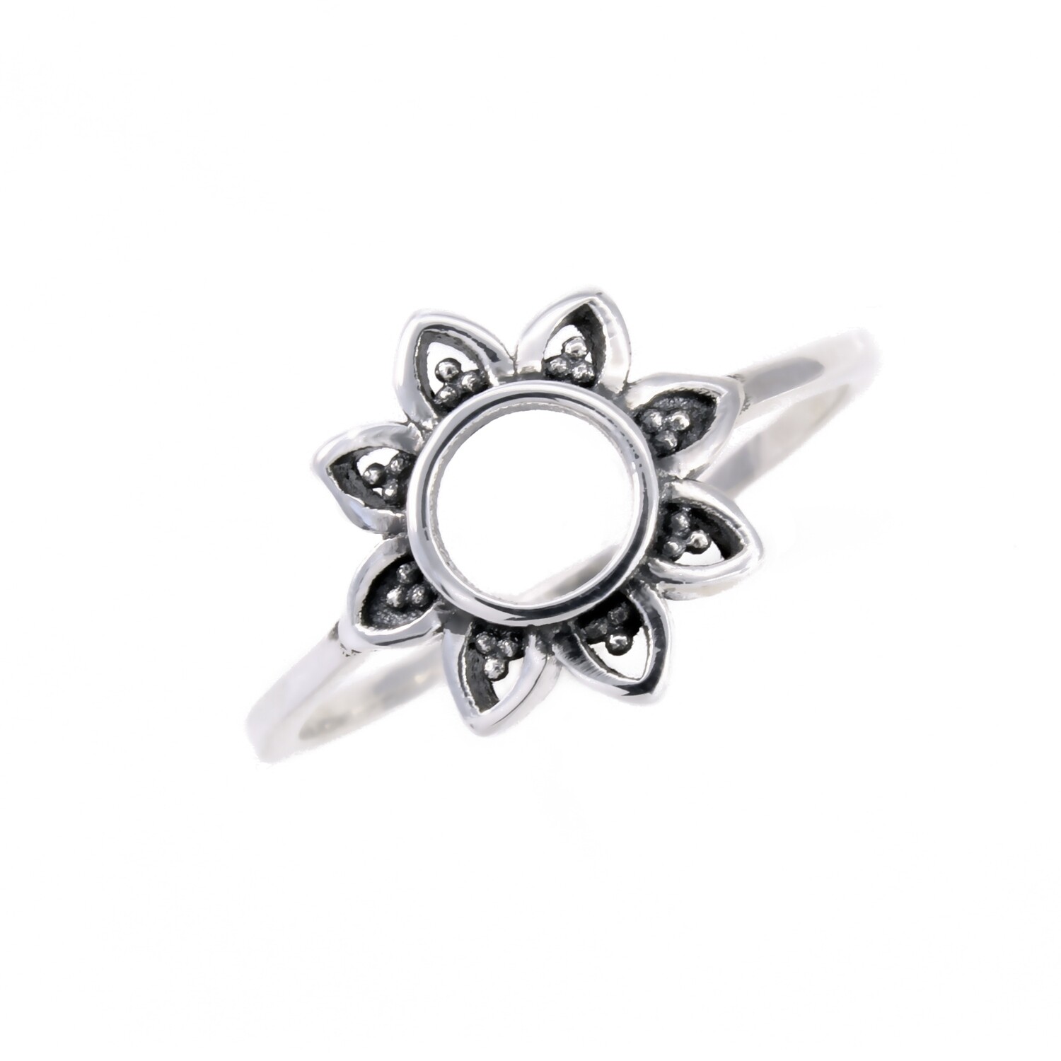 RP3406 Sterling Silver Open Sun/Flower Ring