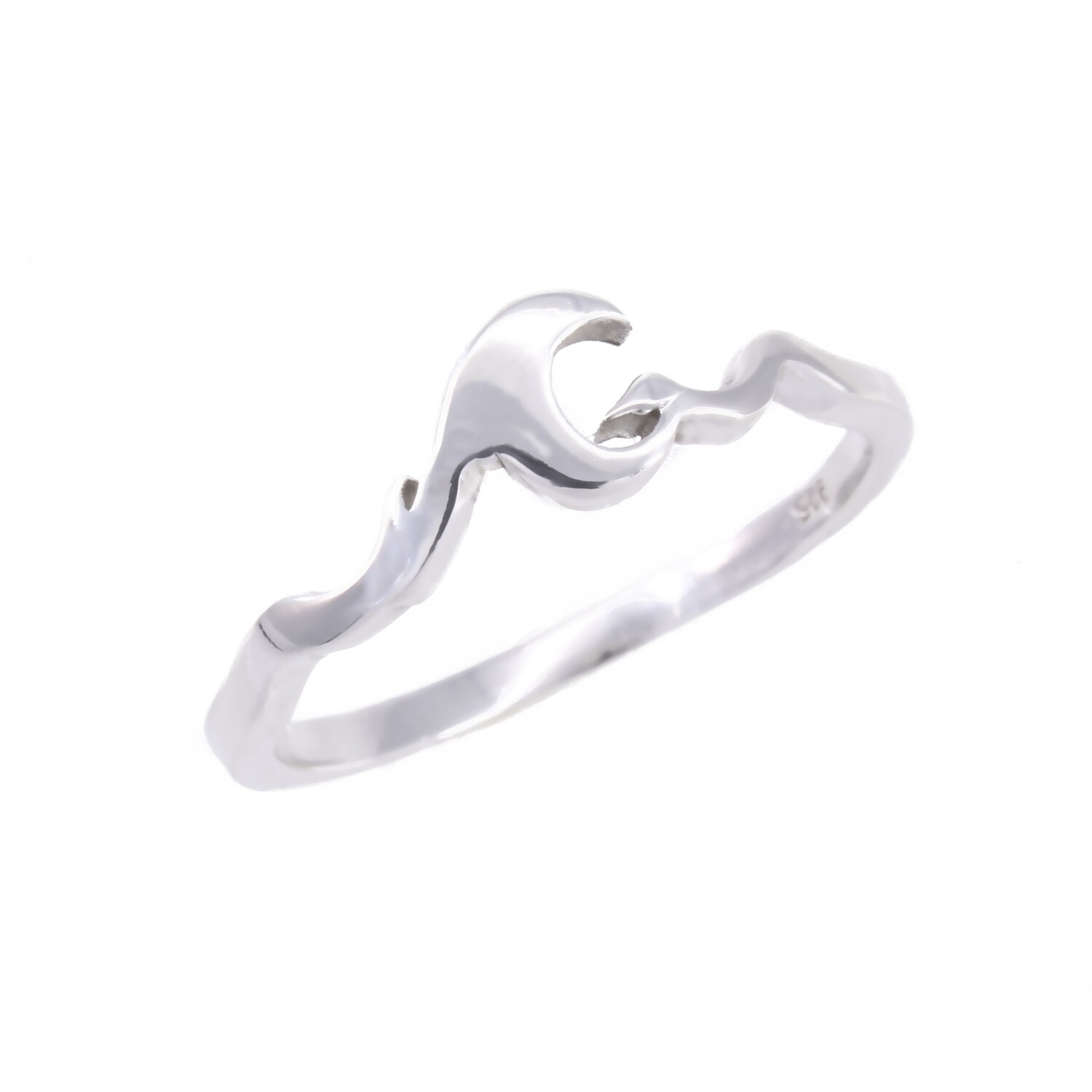 RP2727 Sterling Silver Waves + 🌙 Ring