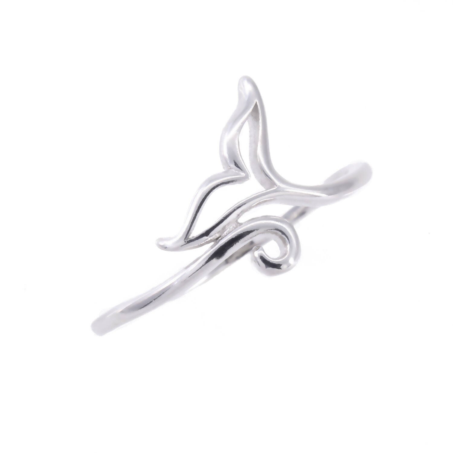 RP3658 Sterling Silver Whale Tail Ring