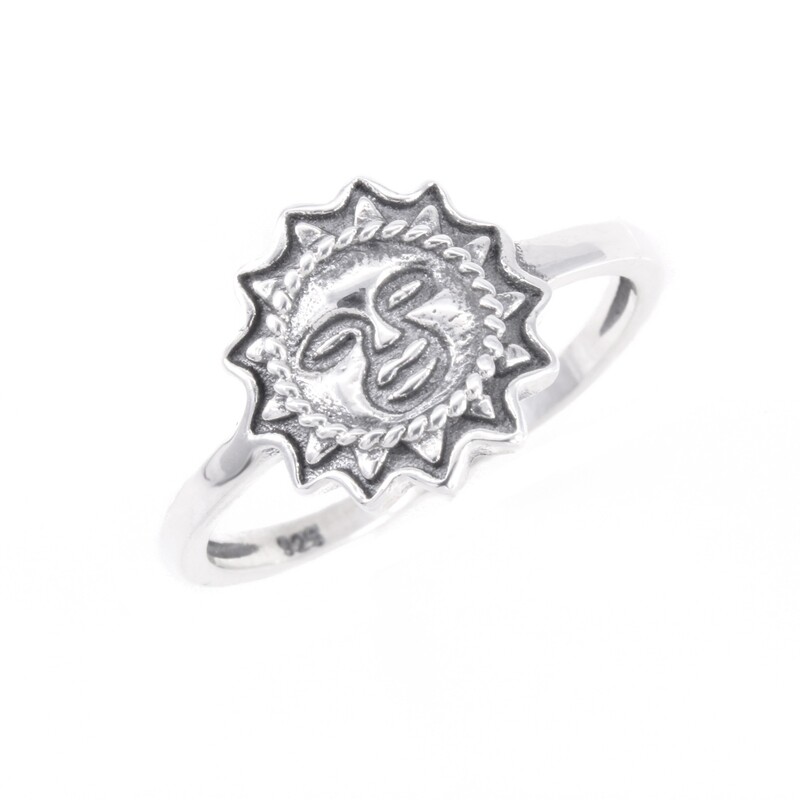 RP3545 Sterling Silver Sun Face Ring