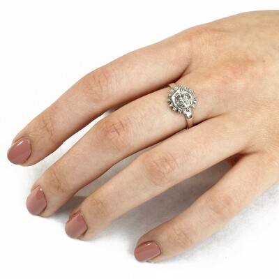 RP2374 Sterling Silver Sun + Moon Ring