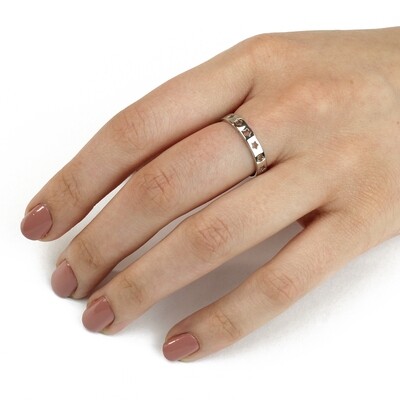 RP3422 Sterling Silver Open Stars Band