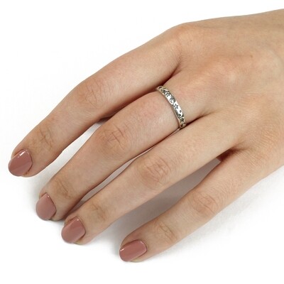 RP2192 Sterling Silver Moon + Star Band