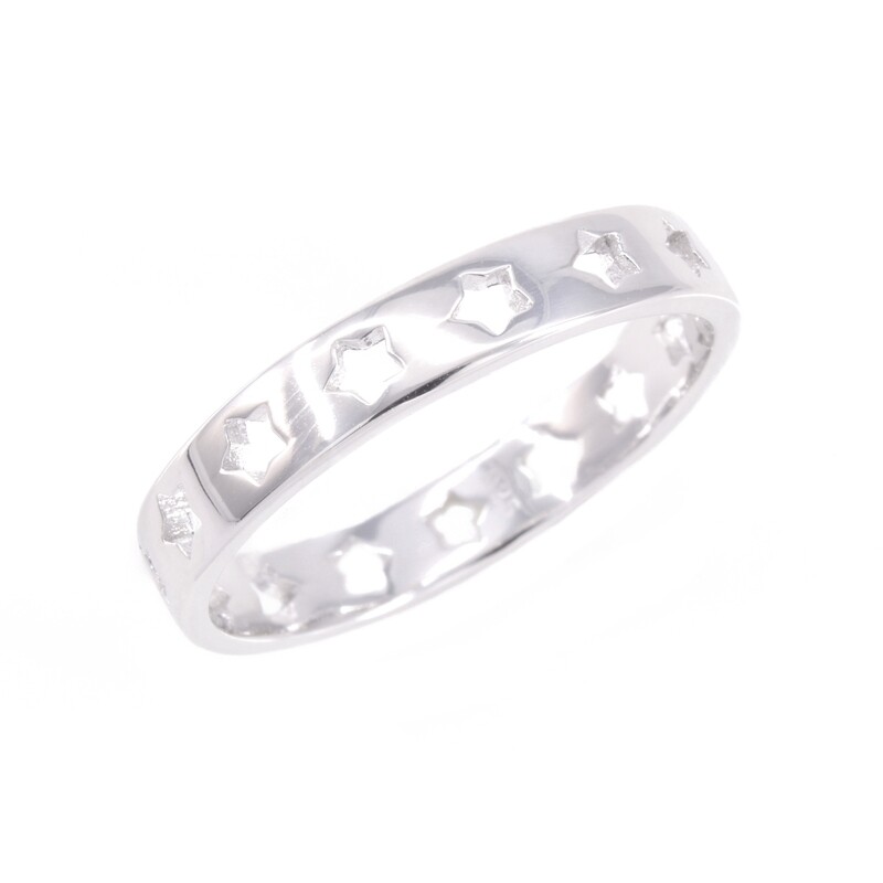 RP3422 Sterling Silver Open Stars Band