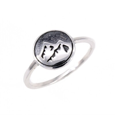 RP3353 Sterling Silver Mountain Disk Ring