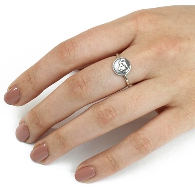 RP3353 Sterling Silver Mountain Disk Ring