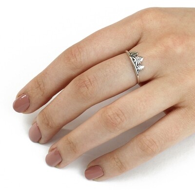 RP3492 Sterling Silver 3 Trees Ring