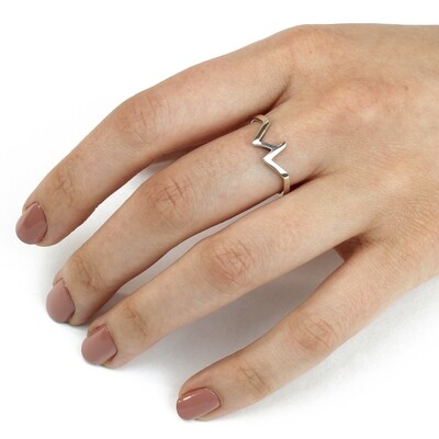 RP3319 Sterling Silver Twin Peaks Ring