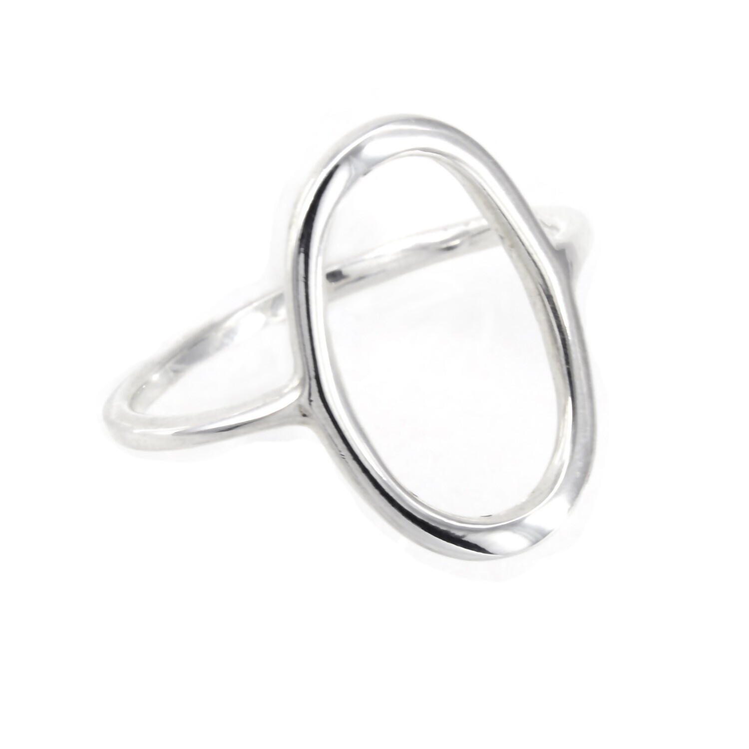 RW2198 Sterling Silver Vertical Open Oval Ring