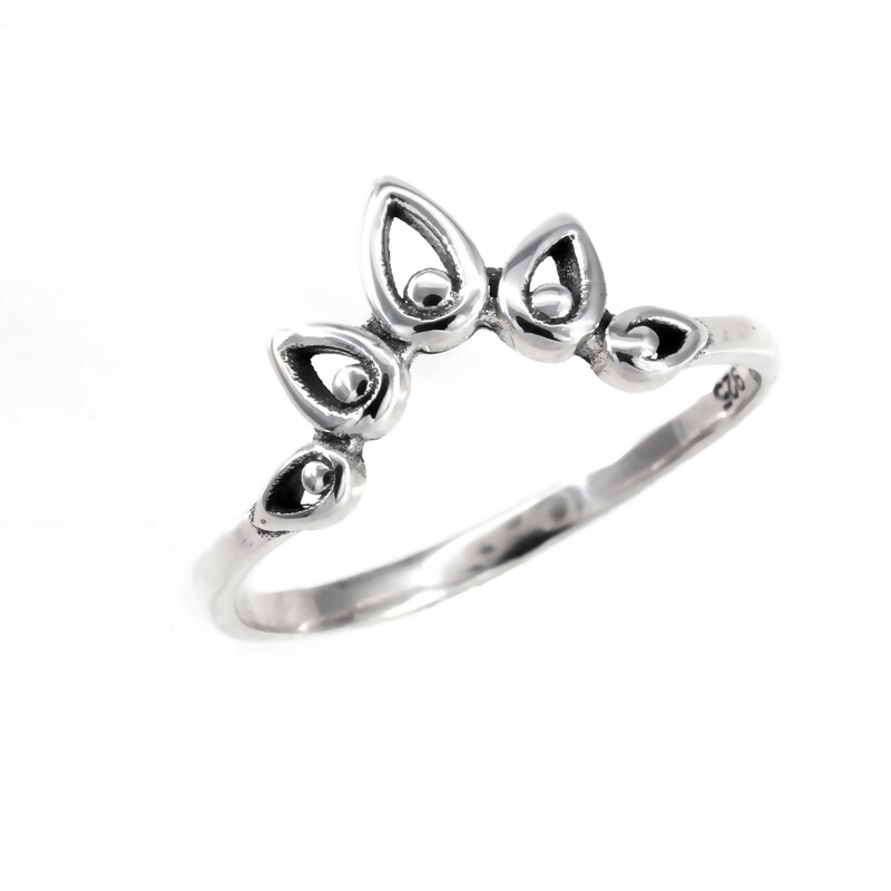 RP3700 Sterling Silver Bali Crown Ring