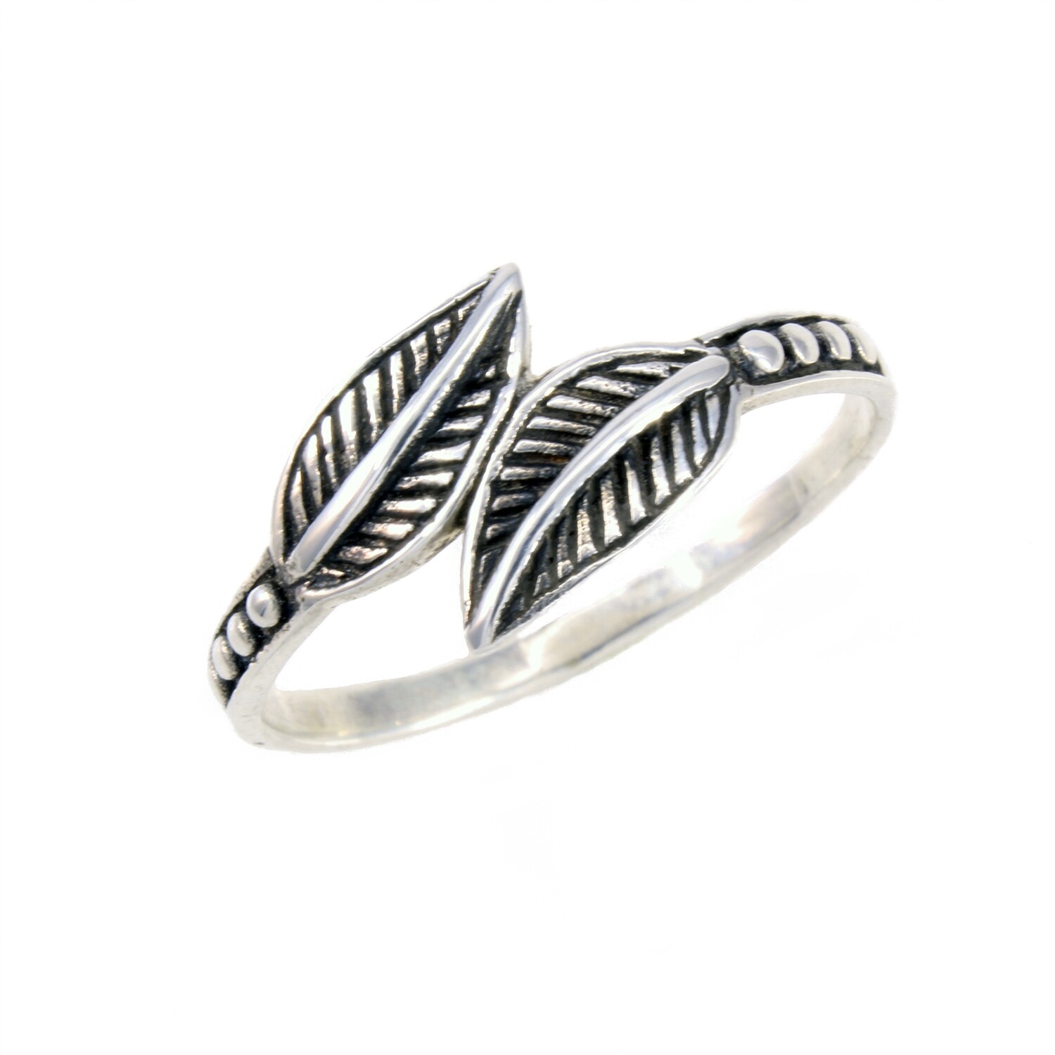 RW2037 Sterling Silver Dueling Leaves Ring