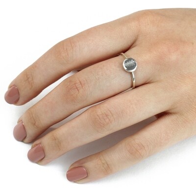 RP3551 Sterling Silver Mini Tree Disc Ring