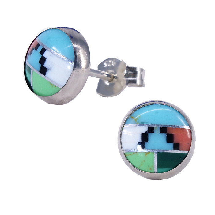 Mosaic 8mm Sterling Silver Circle Posts - P8-MOW