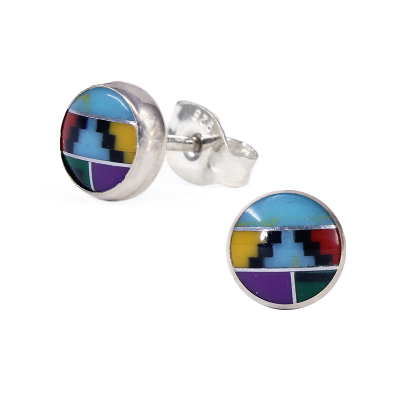 Mosaic 6mm Sterling Silver Circle Posts - P6-MOY