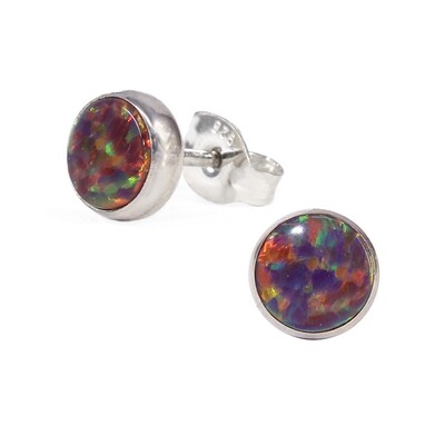 Opalescent 6mm Sterling Silver Circle Posts - P6-ROP