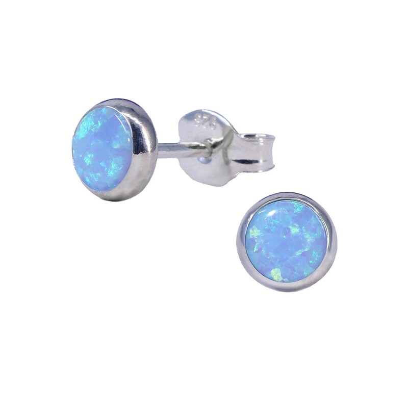 Opalescent 5mm Sterling Silver Circle Posts - P5-BOP