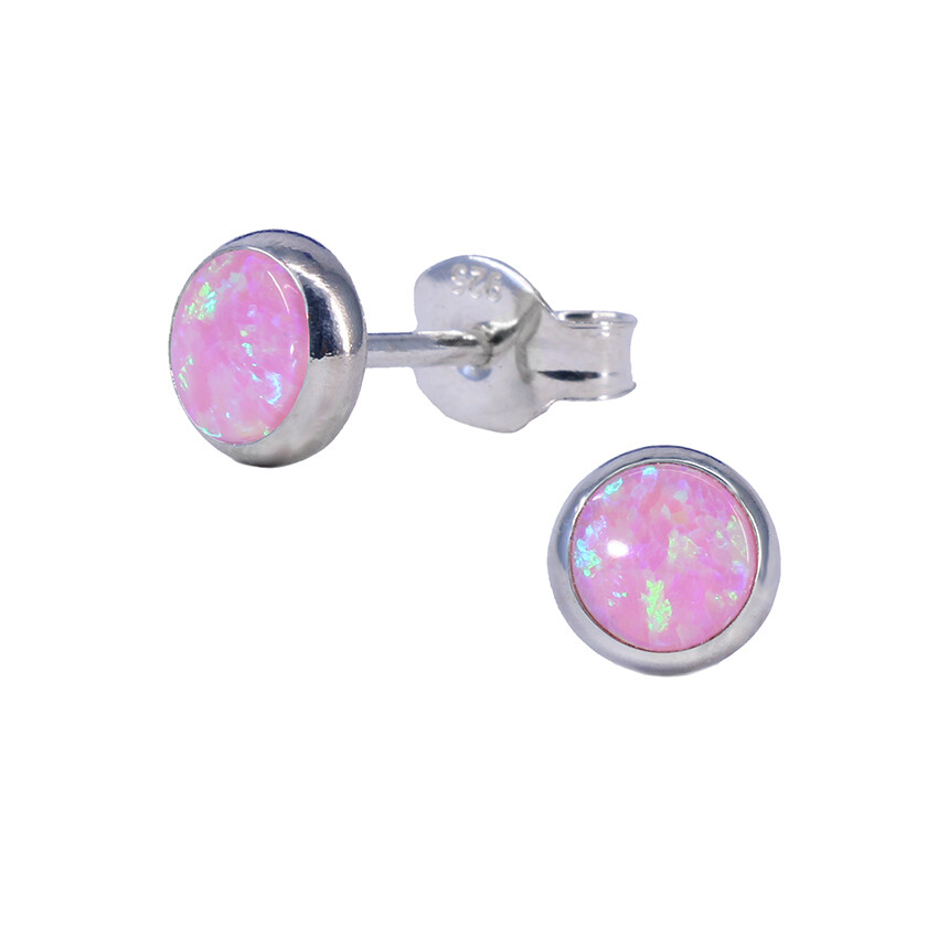 Opalescent 5mm Sterling Silver Circle Posts - P5-POP