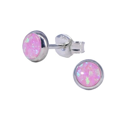 Opalescent 5mm Sterling Silver Circle Posts - P5-POP