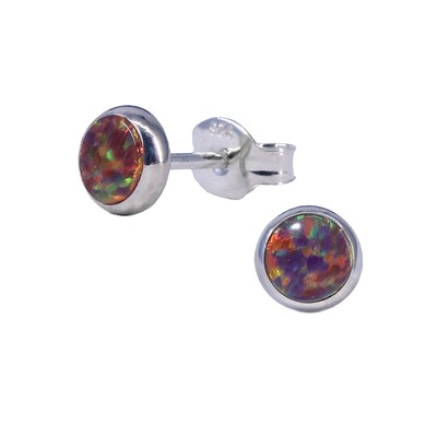 Opalescent 5mm Sterling Silver Circle Posts - P5-ROP