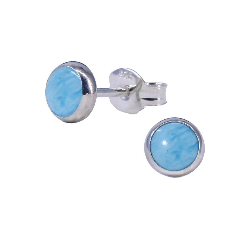 Sky Colored 5mm Sterling Silver Circle Posts - P5-LAR