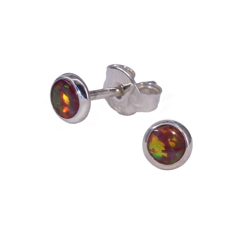 Opalescent 4mm Sterling Silver Circle Posts - P4-ROP