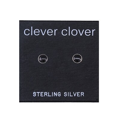 Black 4mm Sterling Silver Circle Posts - P4-BO