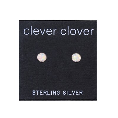 Opalescent 4mm Sterling Silver Circle Posts - P4-WOP
