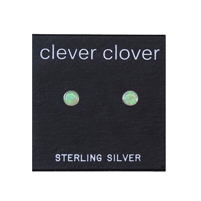 Opalescent 4mm Sterling Silver Circle Posts - P4-LGOP