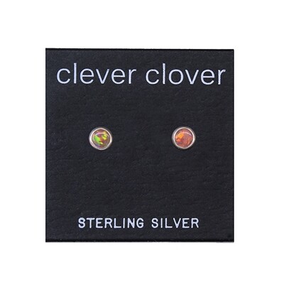 Opalescent 4mm Sterling Silver Circle Posts - P4-ROP