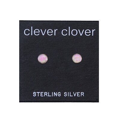 Opalescent 4mm Sterling Silver Circle Posts - P4-POP
