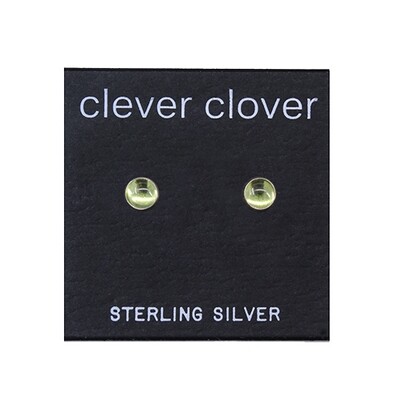 Peridot 4mm Sterling Silver Circle Posts - P4-PER