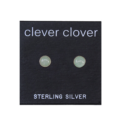 Aventurine 5mm Sterling Silver Circle Posts - P5-AVE