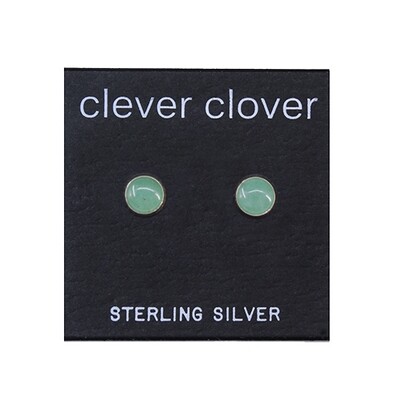 Aventurine 5mm Sterling Silver Circle Posts - P5-AVE