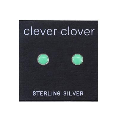 Gaspeite 5mm Sterling Silver Circle Posts - P5-GSP