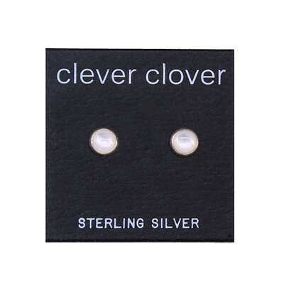 Mother of Pearl 5mm Sterling Silver Circle Posts - P5-MOP