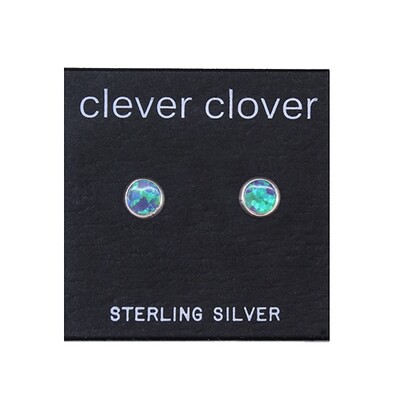 Opalescent 5mm Sterling Silver Circle Posts - P5-DGOP