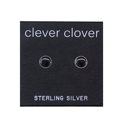 Black 5mm Sterling Silver Circle Posts - P5-BO