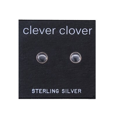 Hematite 5mm Sterling Silver Circle Posts - P5-HEM