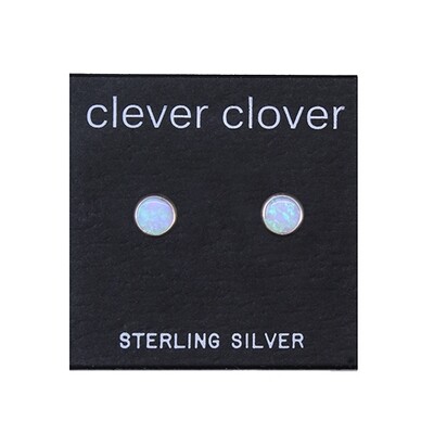 Opalescent 5mm Sterling Silver Circle Posts - P5-BOP