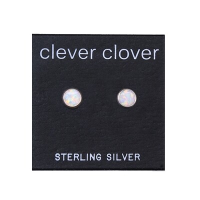 Opalescent 5mm Sterling Silver Circle Posts - P5-WOP