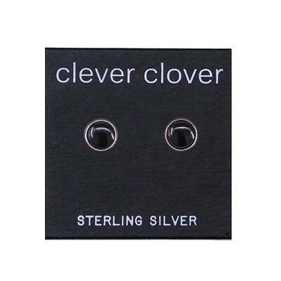 Black 6mm Sterling Silver Circle Posts - P6-BO