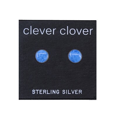 Denim Colored 6mm Sterling Silver Circle Posts - P6-DL