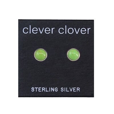 Gaspeite 6mm Sterling Silver Circle Posts - P6-GSP