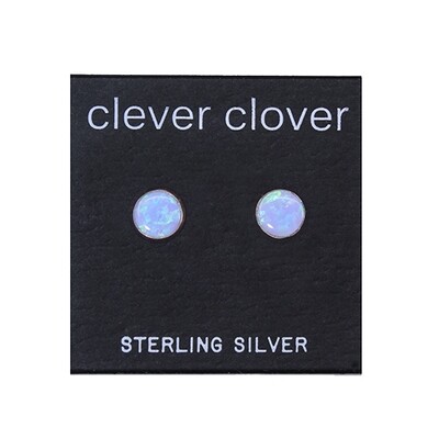 Opalescent 6mm Sterling Silver Circle Posts - P6-BOP