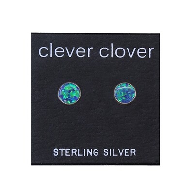 Opalescent 6mm Sterling Silver Circle Posts - P6-DGOP