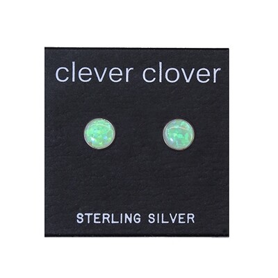 Opalescent 6mm Sterling Silver Circle Posts - P6-LGOP