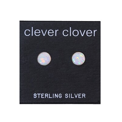 Opalescent 6mm Sterling Silver Circle Posts - P6-WOP